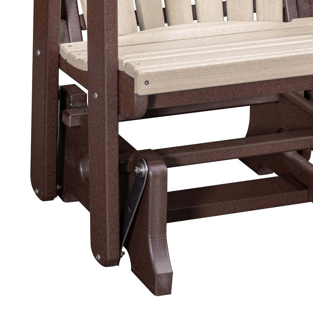 Fan Back Glider in Birchwood with a Tudor Brown Base