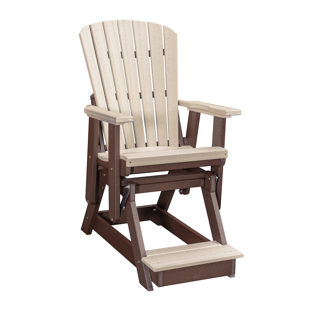 Fan Back Balcony Glider in Birchwood on a Tudor Brown Base