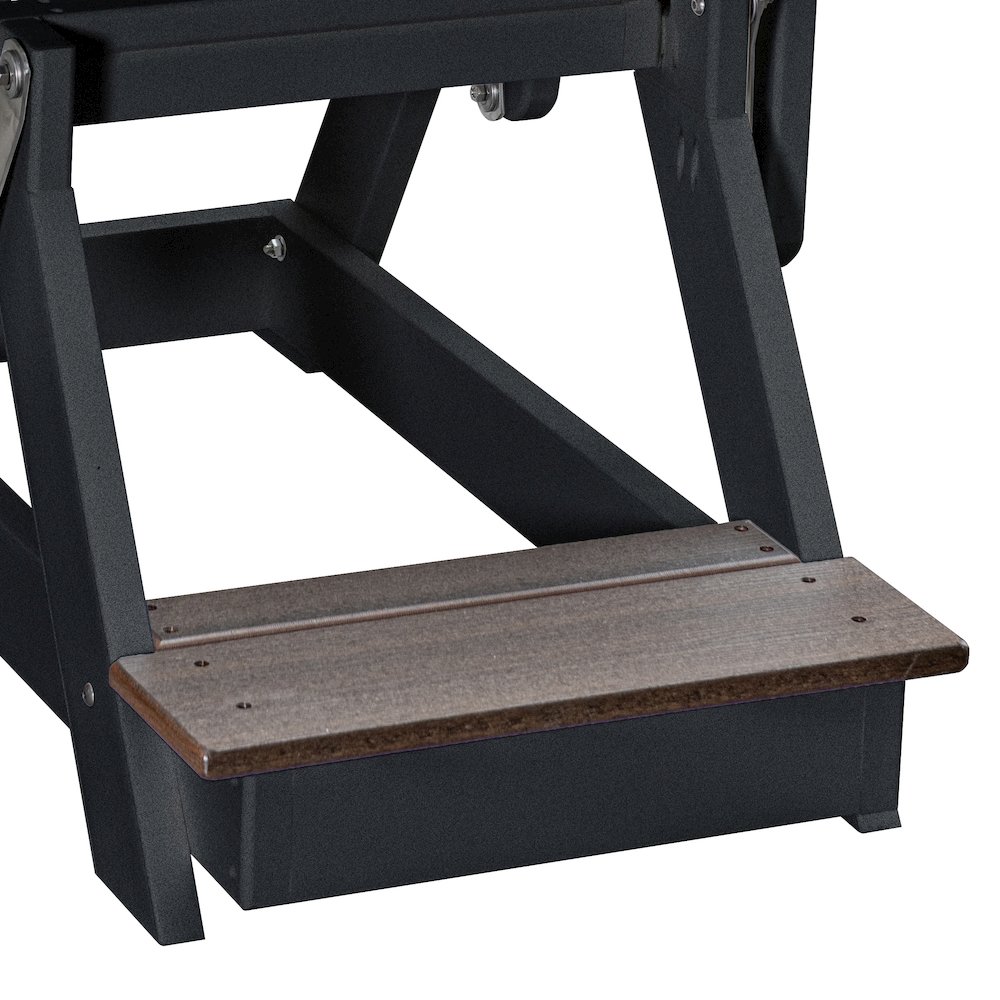 Fan Back Balcony Glider in Brazilian Walnut on a Black Base