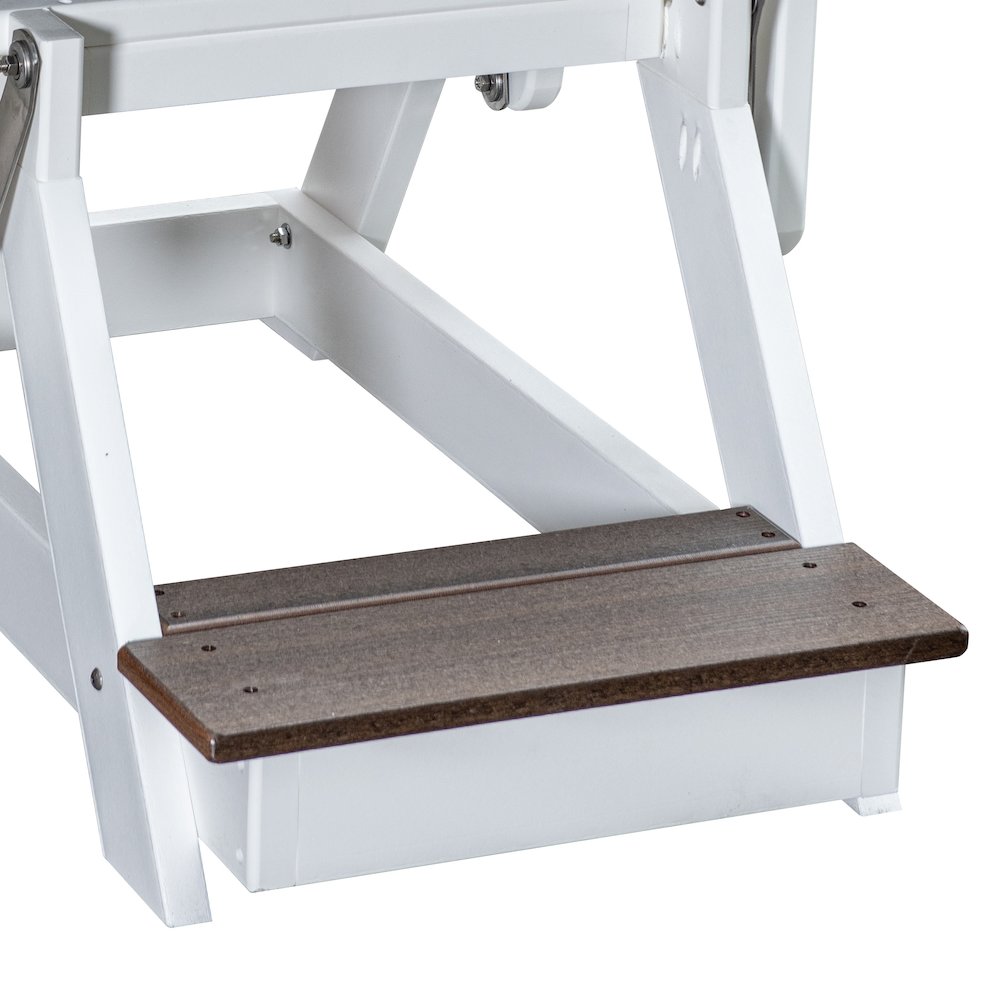 Fan Back Balcony Glider in Brazilian Walnut on a White Base