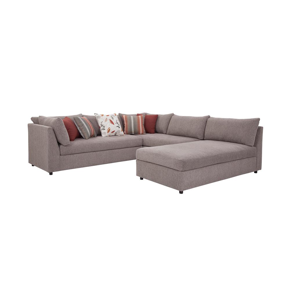 American Furniture L Shaped Sectional Sofa with Chaise and Five Accent Pillows