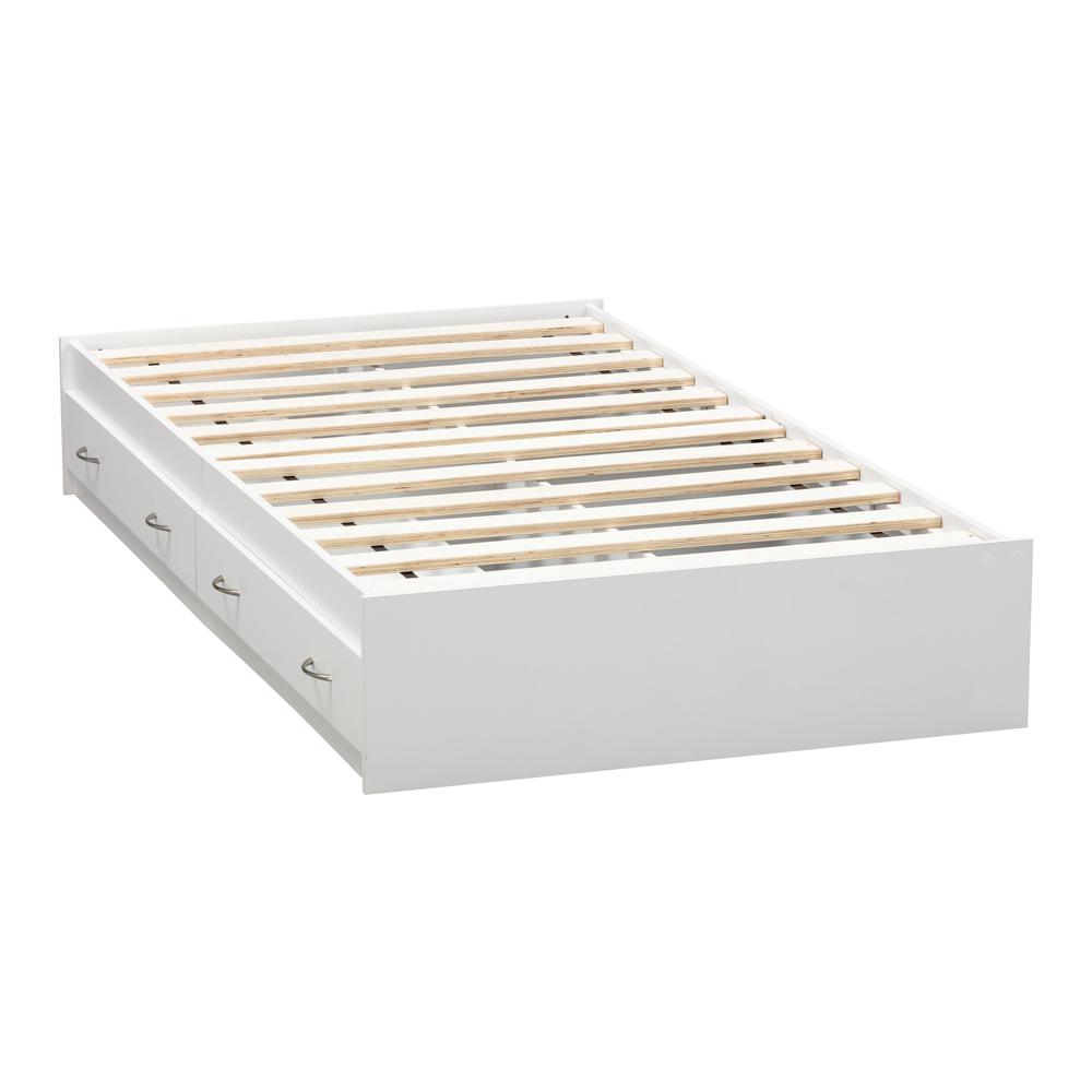 Twin Sized White Mates Bed with Two Drawers