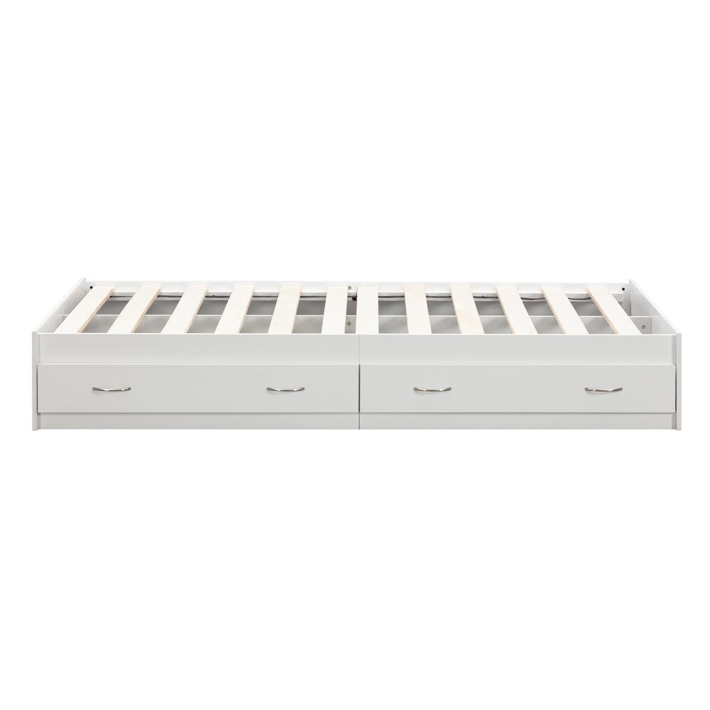 Twin Sized White Mates Bed with Two Drawers