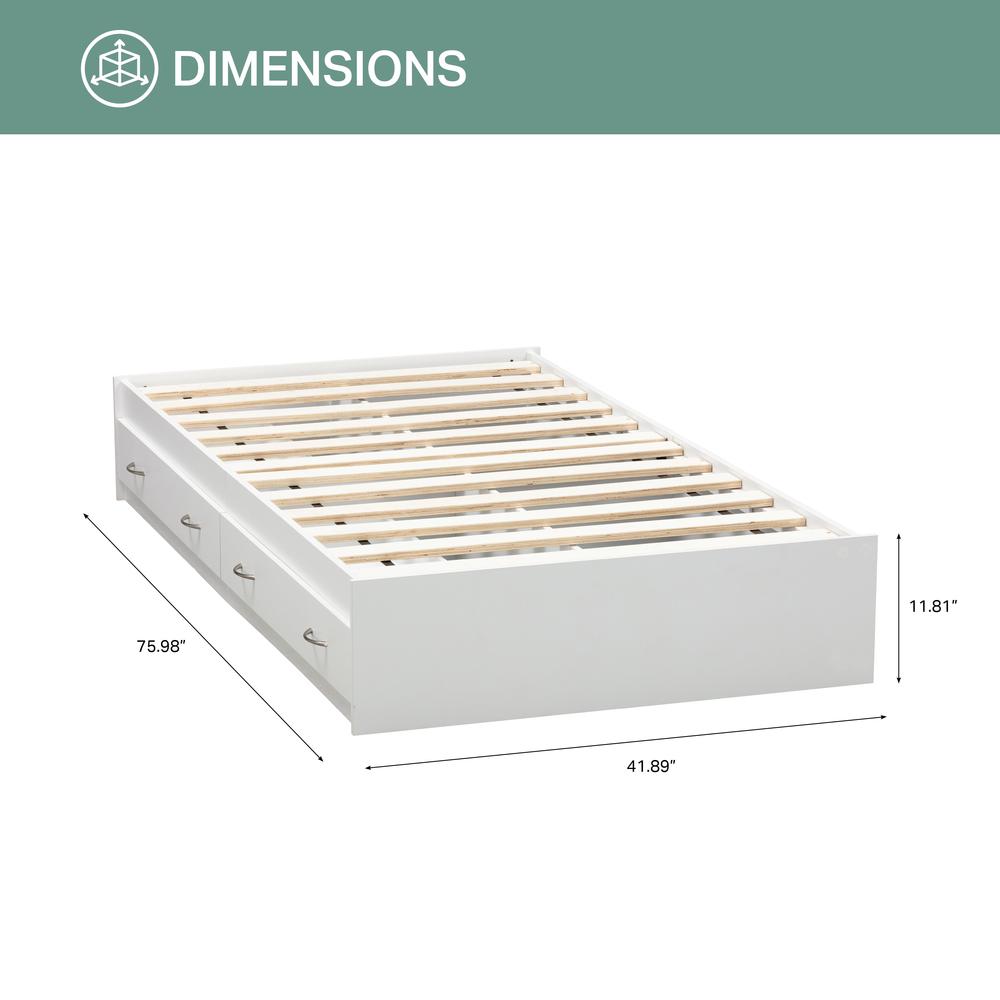 Twin Sized White Mates Bed with Two Drawers