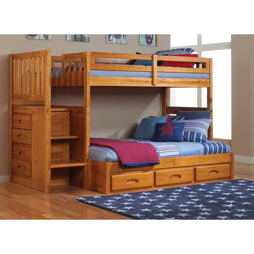 Mission Staircase Twin over Full Bunk Bed