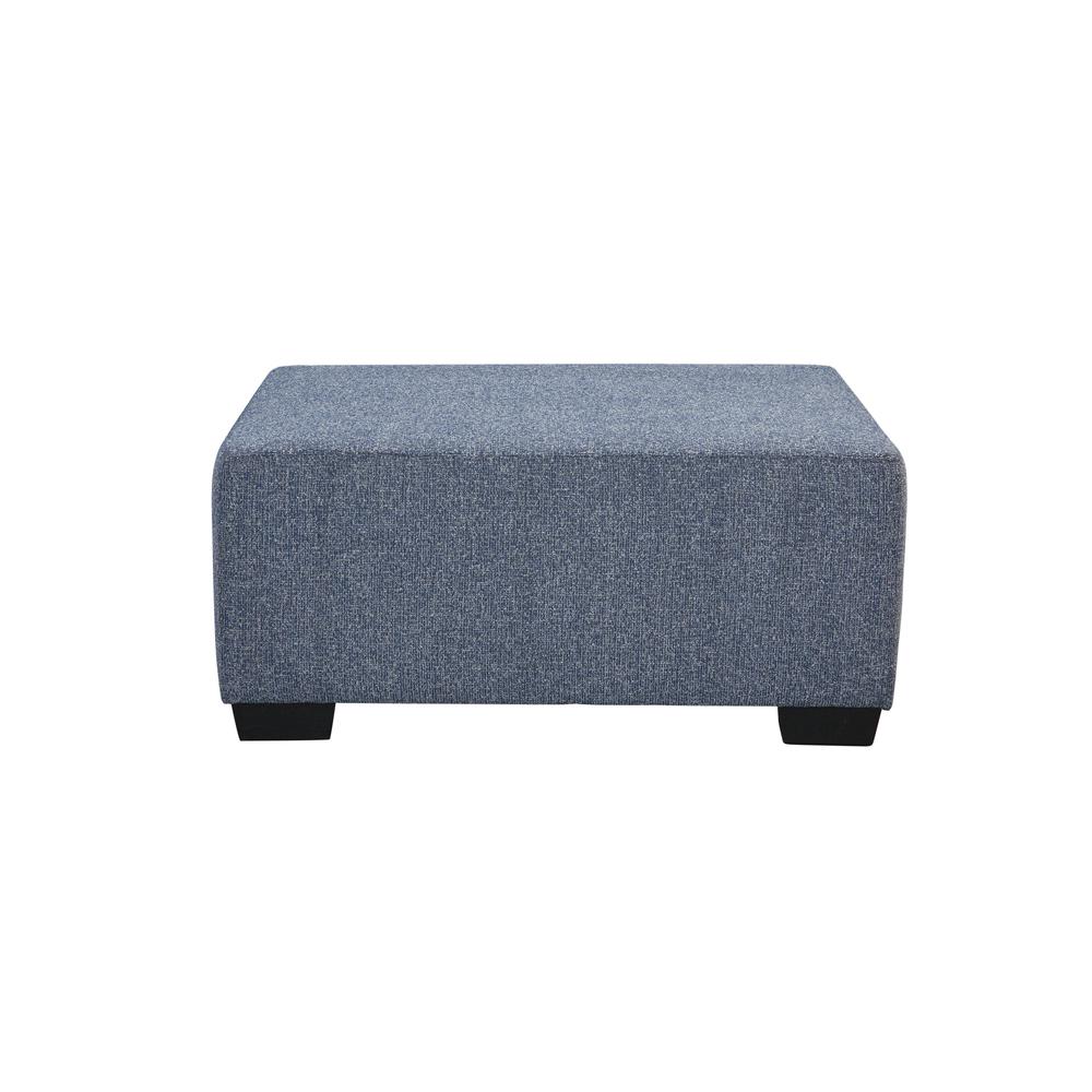 American Furniture Classics Blue Square Upholstered Ottoman