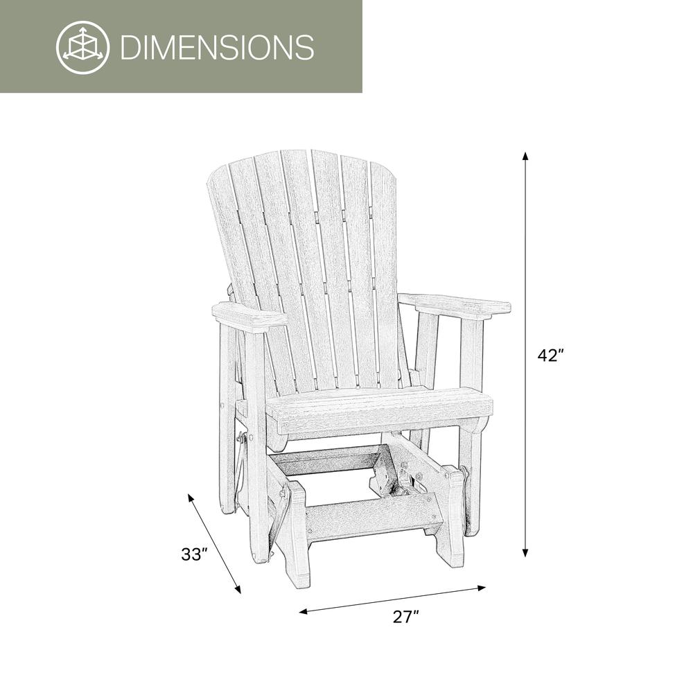 Fan Back Glider and Ottoman Glider in Cedar with a Black Base