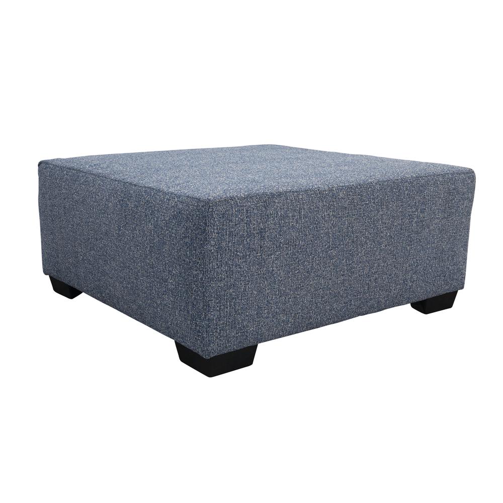American Furniture Classics Blue Square Upholstered Ottoman