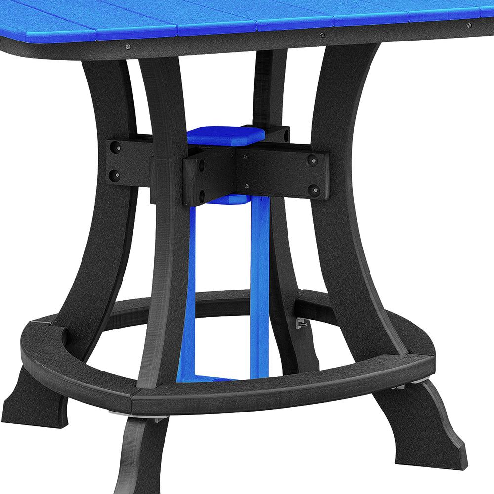 OS Home and Office Model 44S-C-BBK Counter Height Square Table in Blue with Black Base