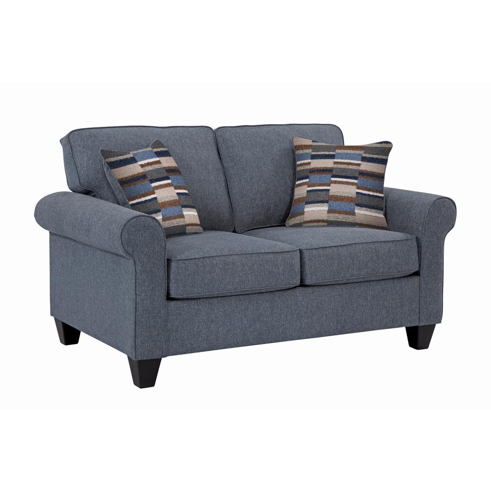 Eureka Rolled Arm Loveseat with Two Pillows