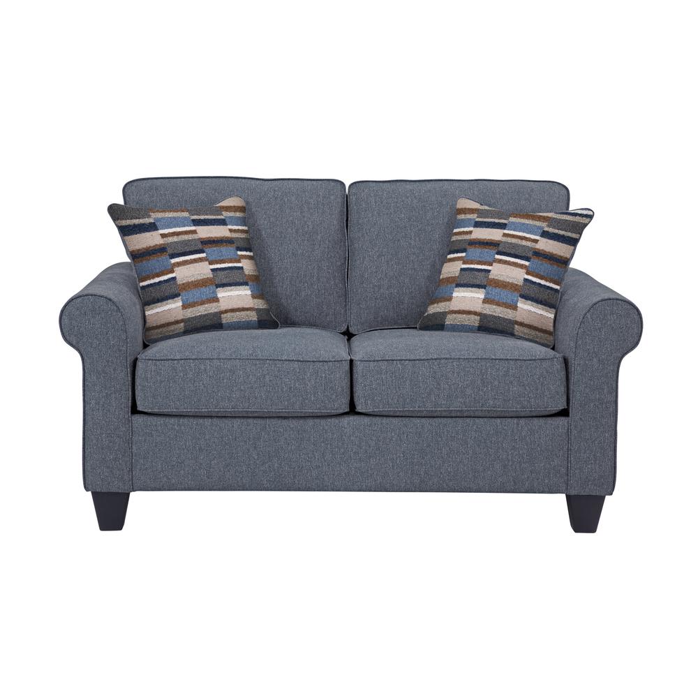 Eureka Rolled Arm Loveseat with Two Pillows