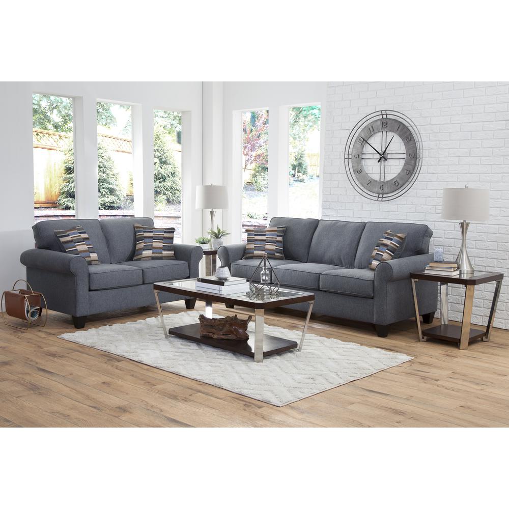 Eureka Rolled Arm Loveseat with Two Pillows