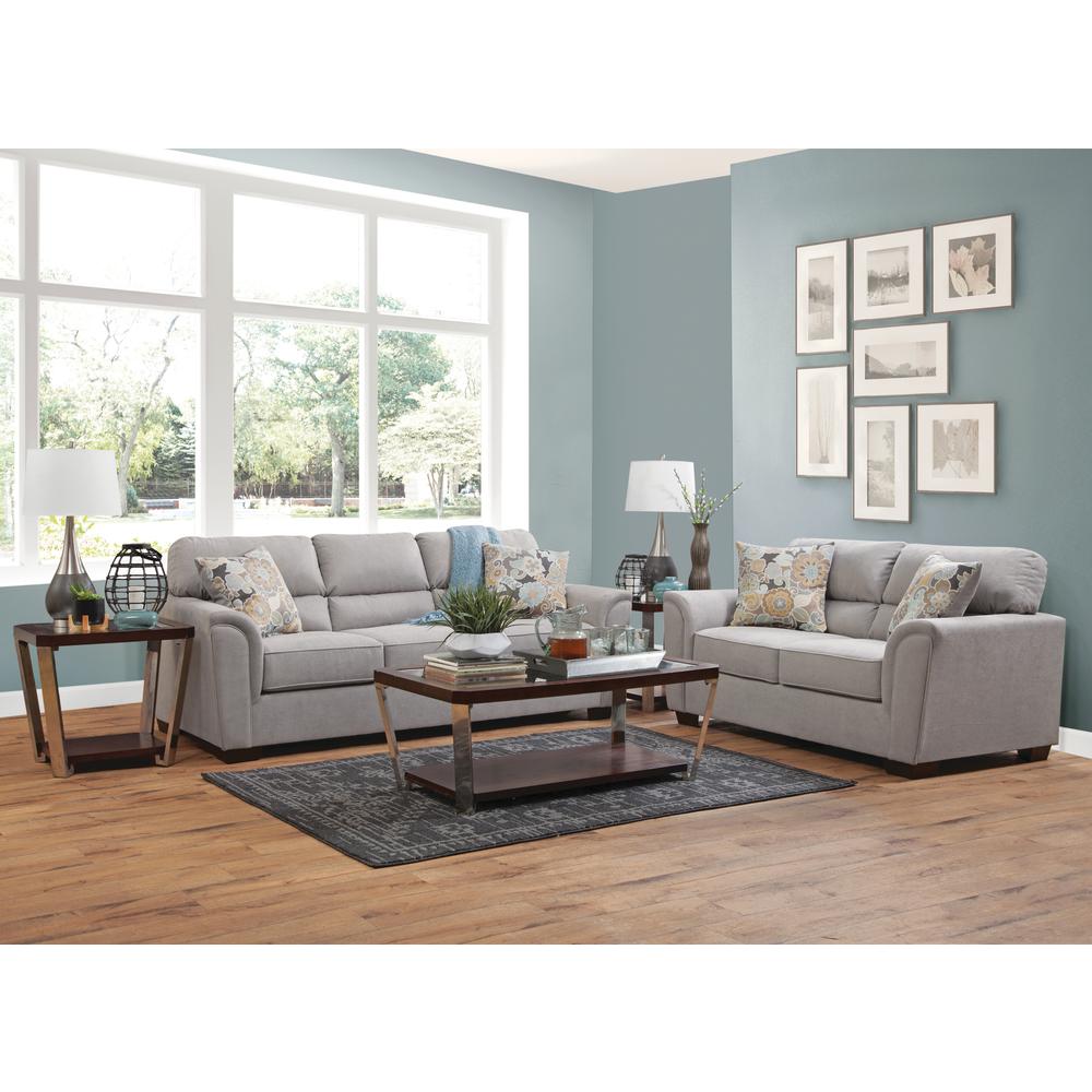 Flared Arm Miranda Loveseat with Two Pillows