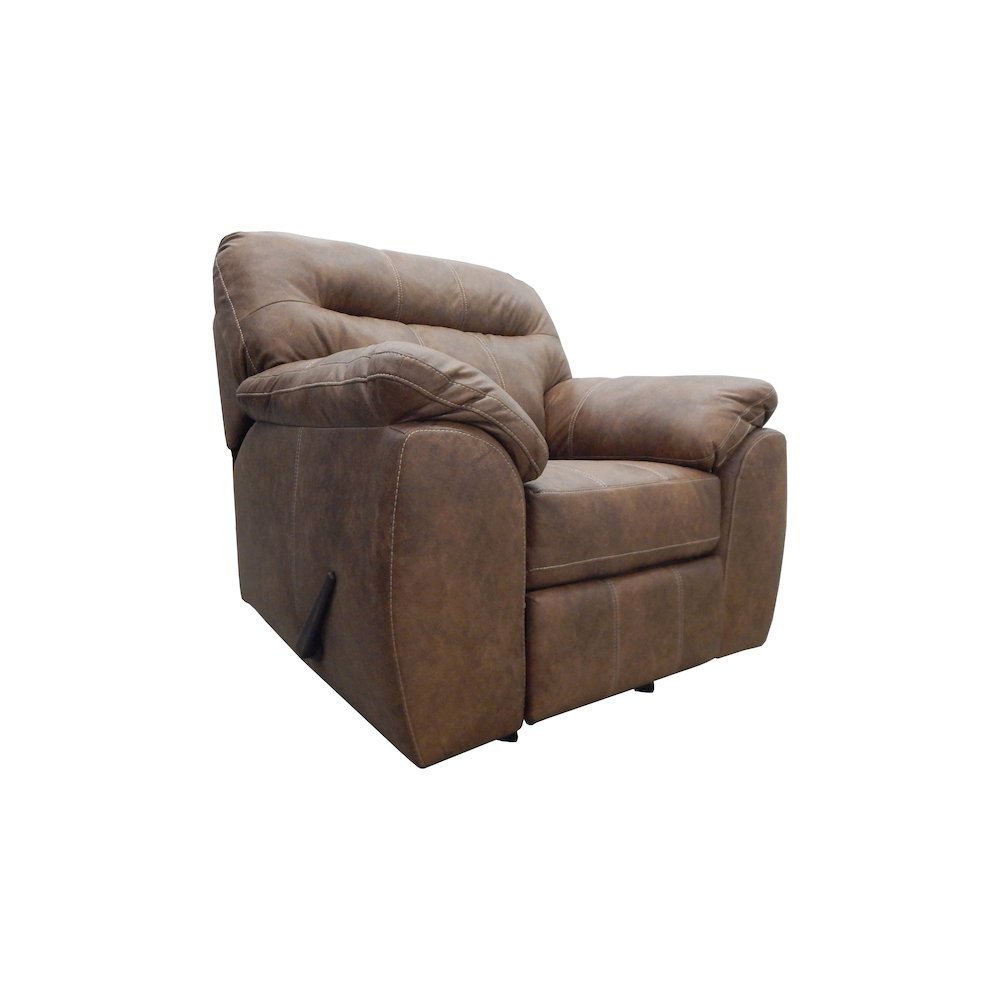 Rocker Recliner Chair in Brown Faux Leather