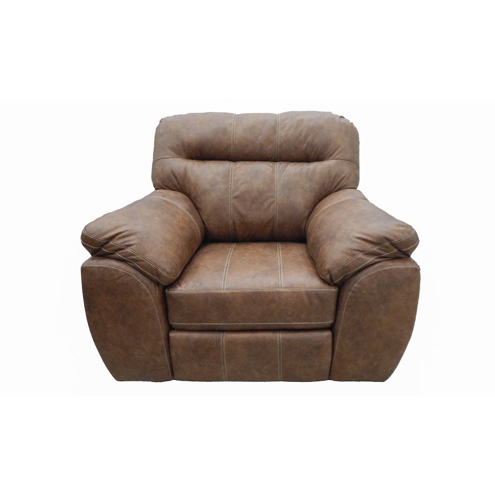 Rocker Recliner Chair in Brown Faux Leather