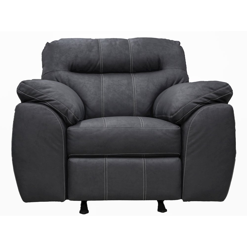 Rocker Recliner Chair in Black Faux Leather