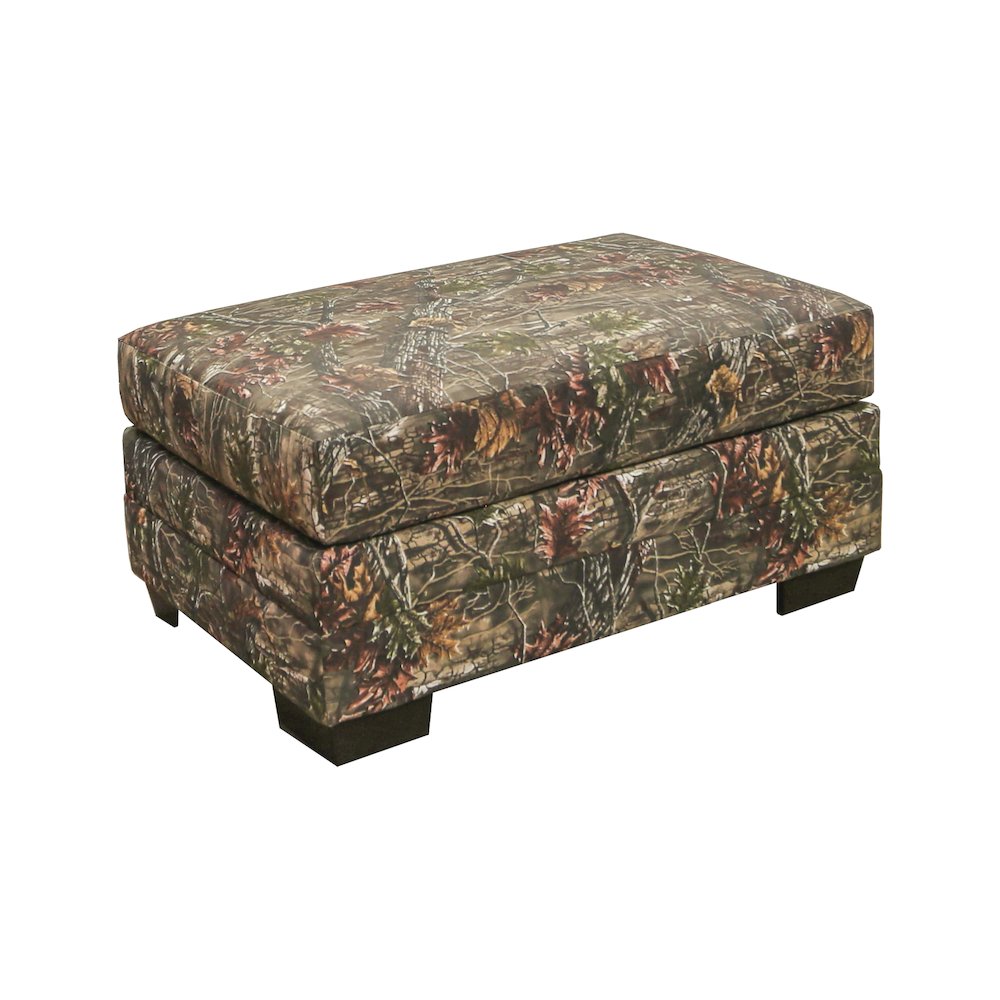 Rectangular Upholstered Ottoman in Superflauge Camo Fabric