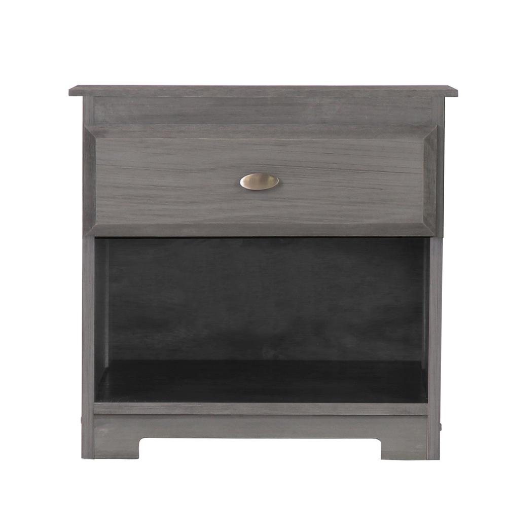American Furniture Classics Model 83260KD Solid Pine One Drawer Night Stand in Charcoal Gray