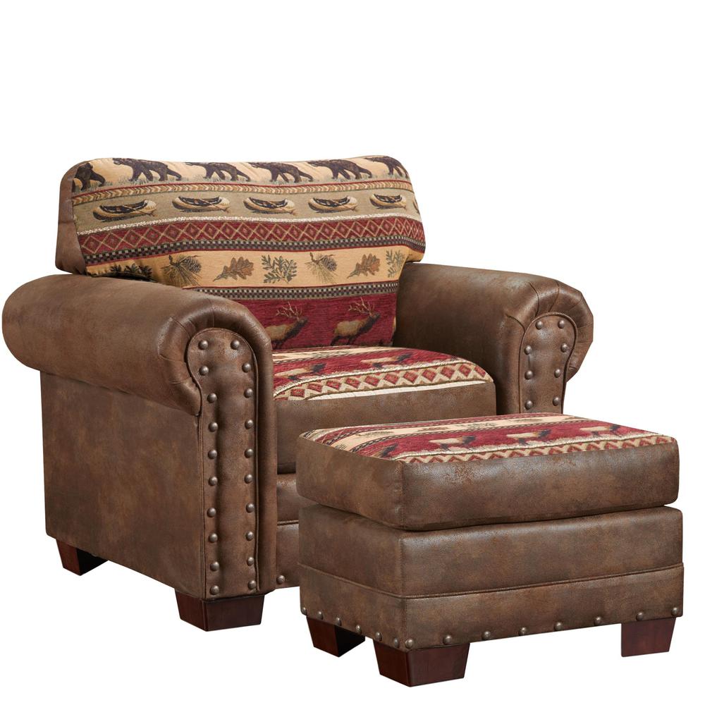Sierra Lodge Arm Chair with Matching Ottoman