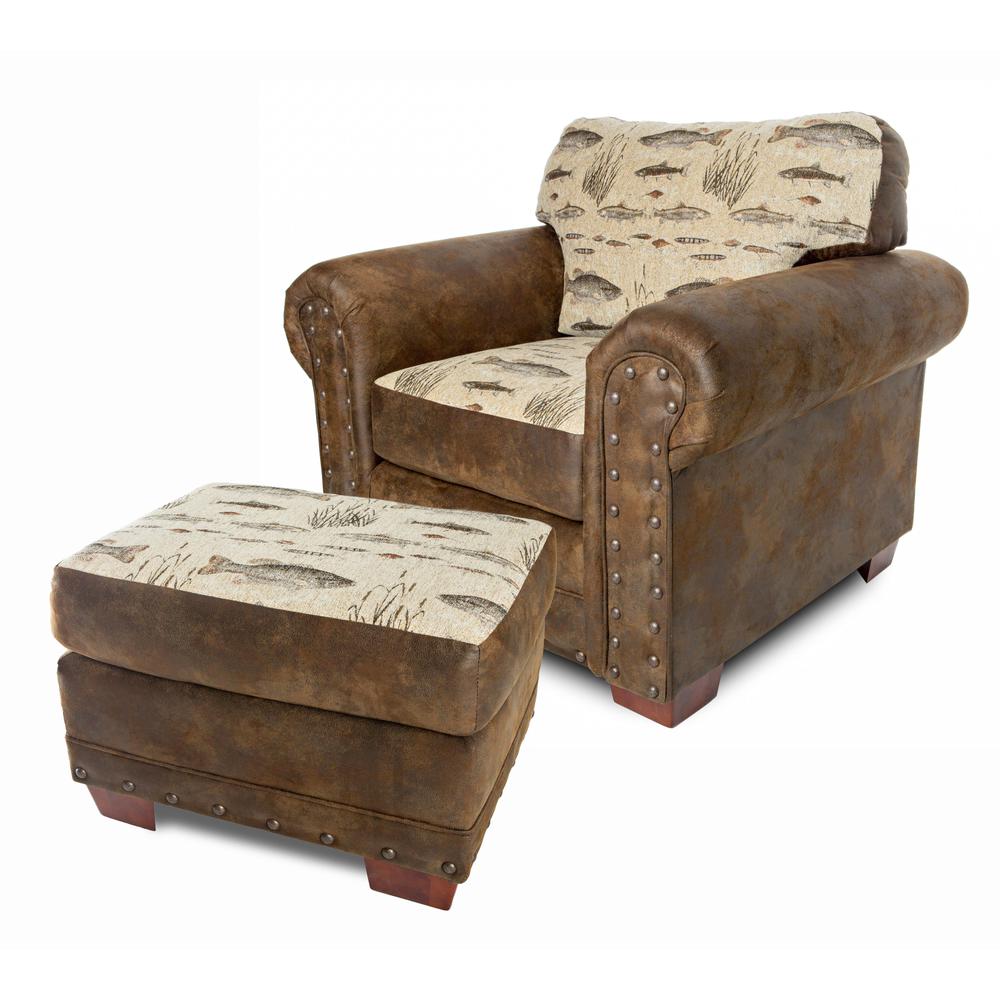 Angler’s Cove Arm Chair with Matching Ottoman