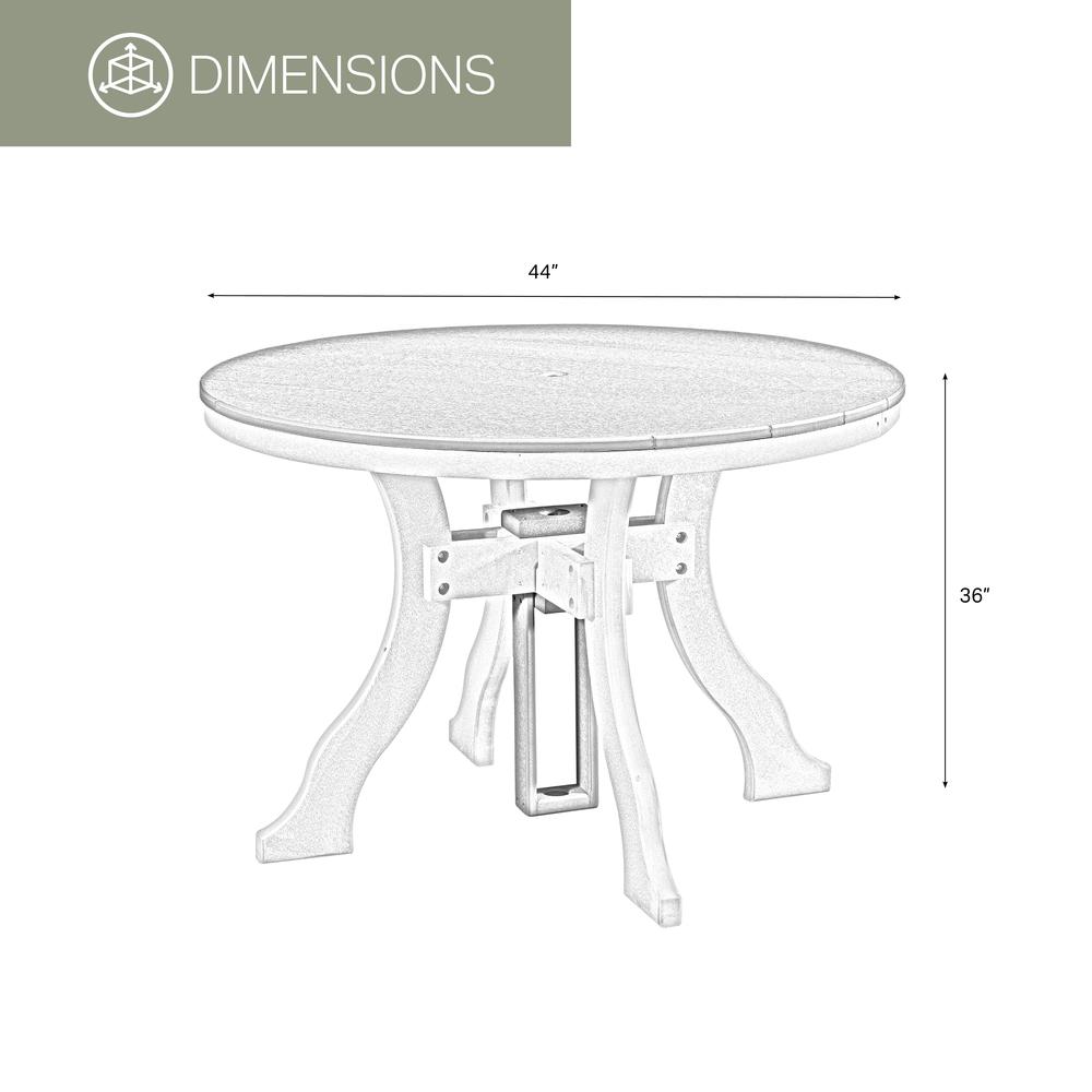 Model 44R-D-BBK Dining Height Round Table in Blue with a Black Base