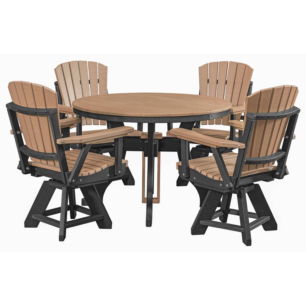 Five Piece Round Dining Height Dining Set in Cedar with a Black Base
