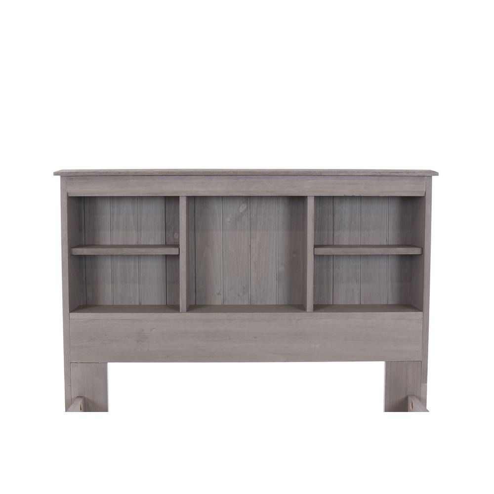 OS Home and Office Furniture Model 83220K6-22 Solid Pine Twin Captains Bookcase Bed with 6 drawers in Charcoal Gray