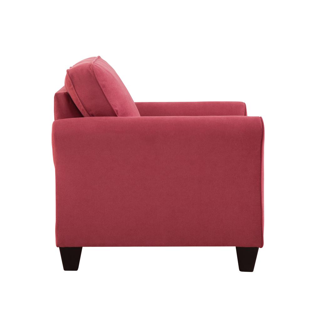 Transitional Flared Arm Red Upholstered Chair