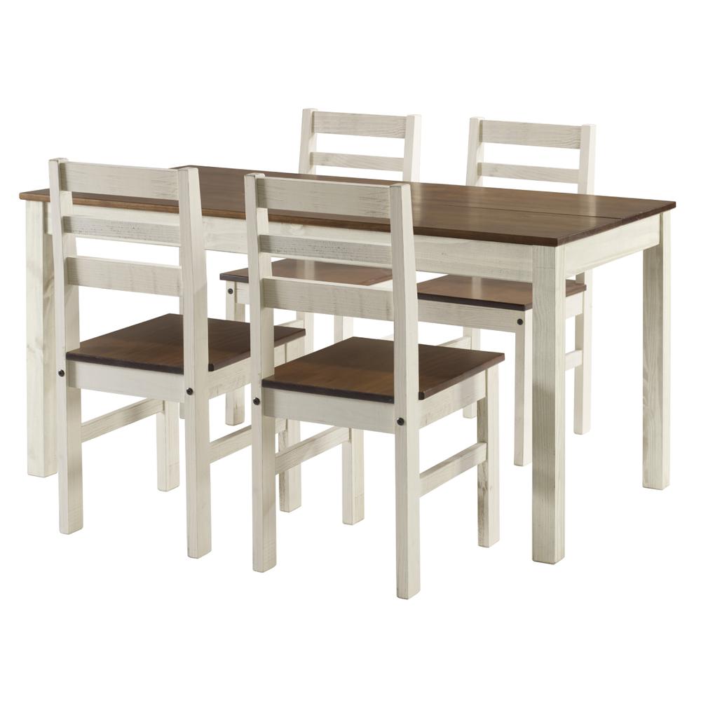 Model CADBTB6 Cottage Series Dining Table in Distressed White