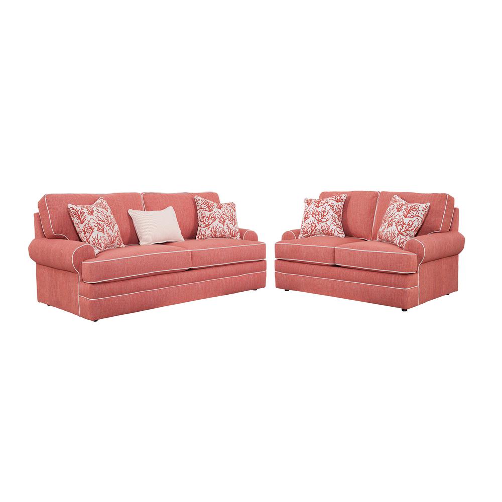 American Furniture Classics Coral Springs Model 8-020-S260C Loveseat with Two Matching Pillows