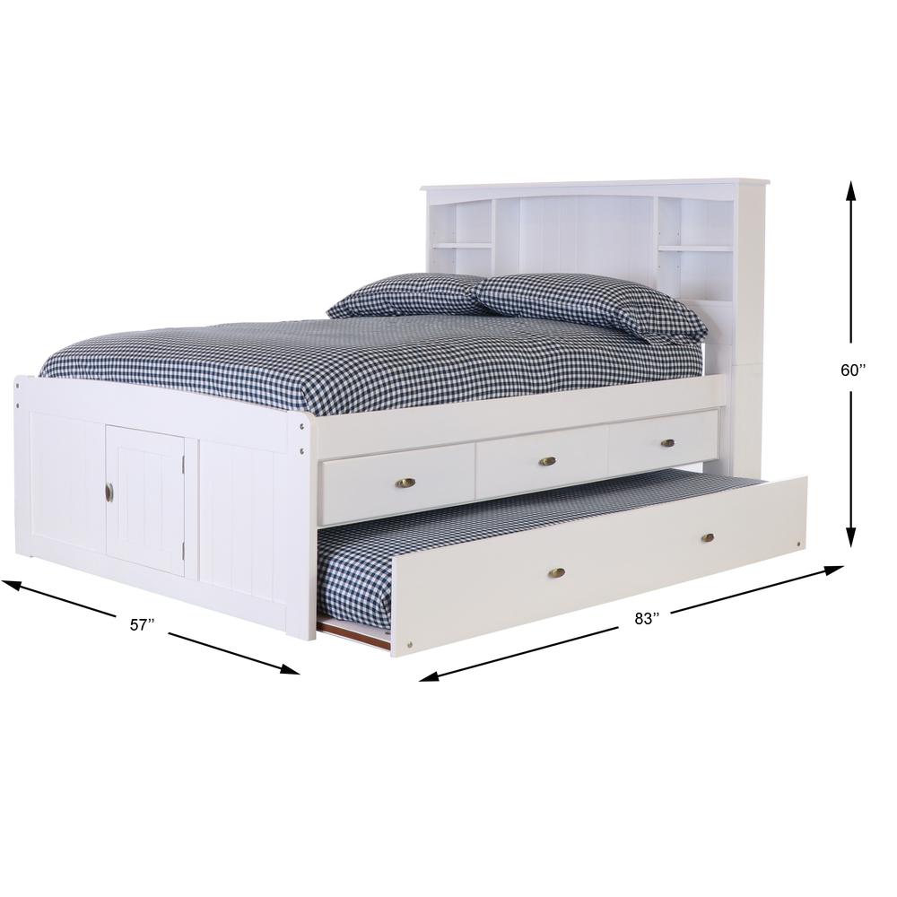 Full Sized Captains Bookcase Bed with 3 spacious under bed drawers