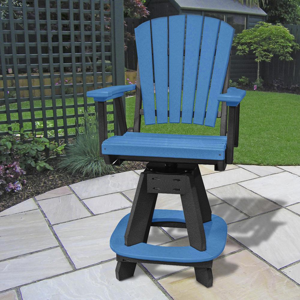 OS Home and Office Model 130-C-BBK Counter Height Swivel Arm Chair in Blue with a Black Base