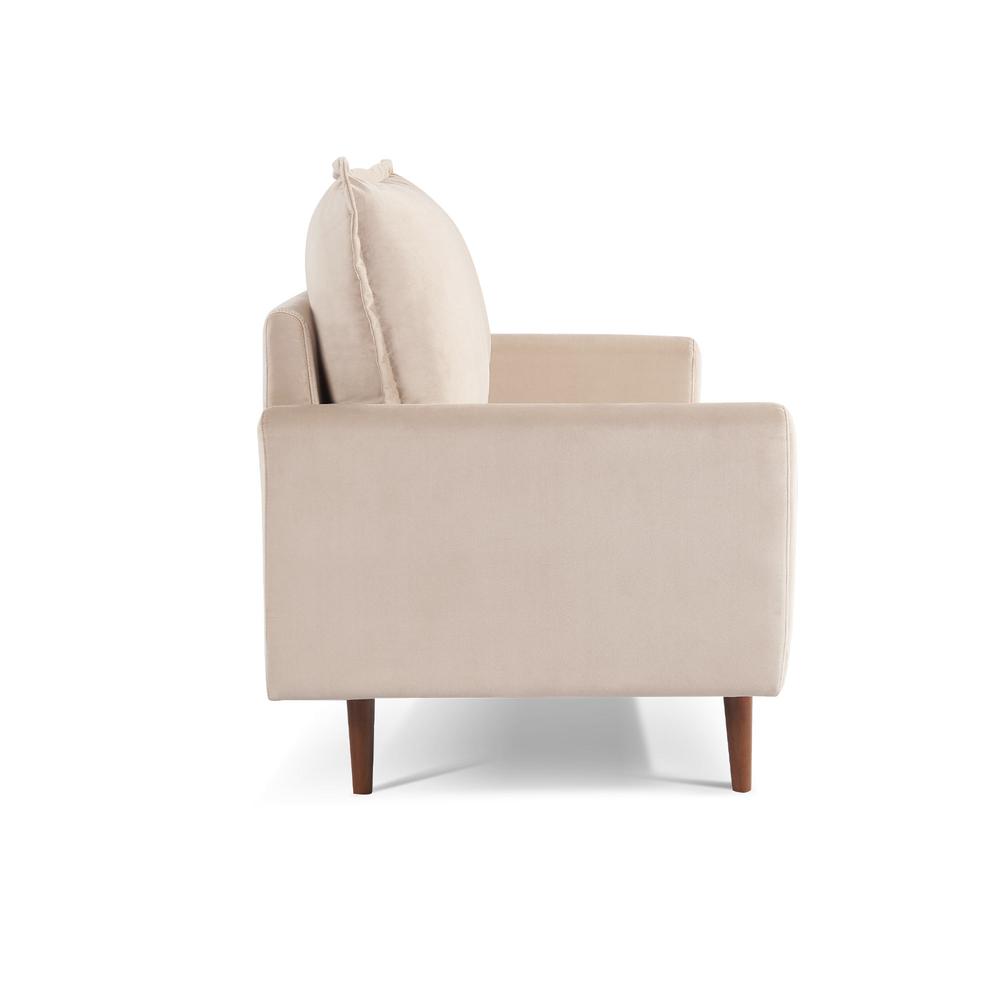 69 Inch Wide Upholstered Two Cushion Sofa with Cambered Arms