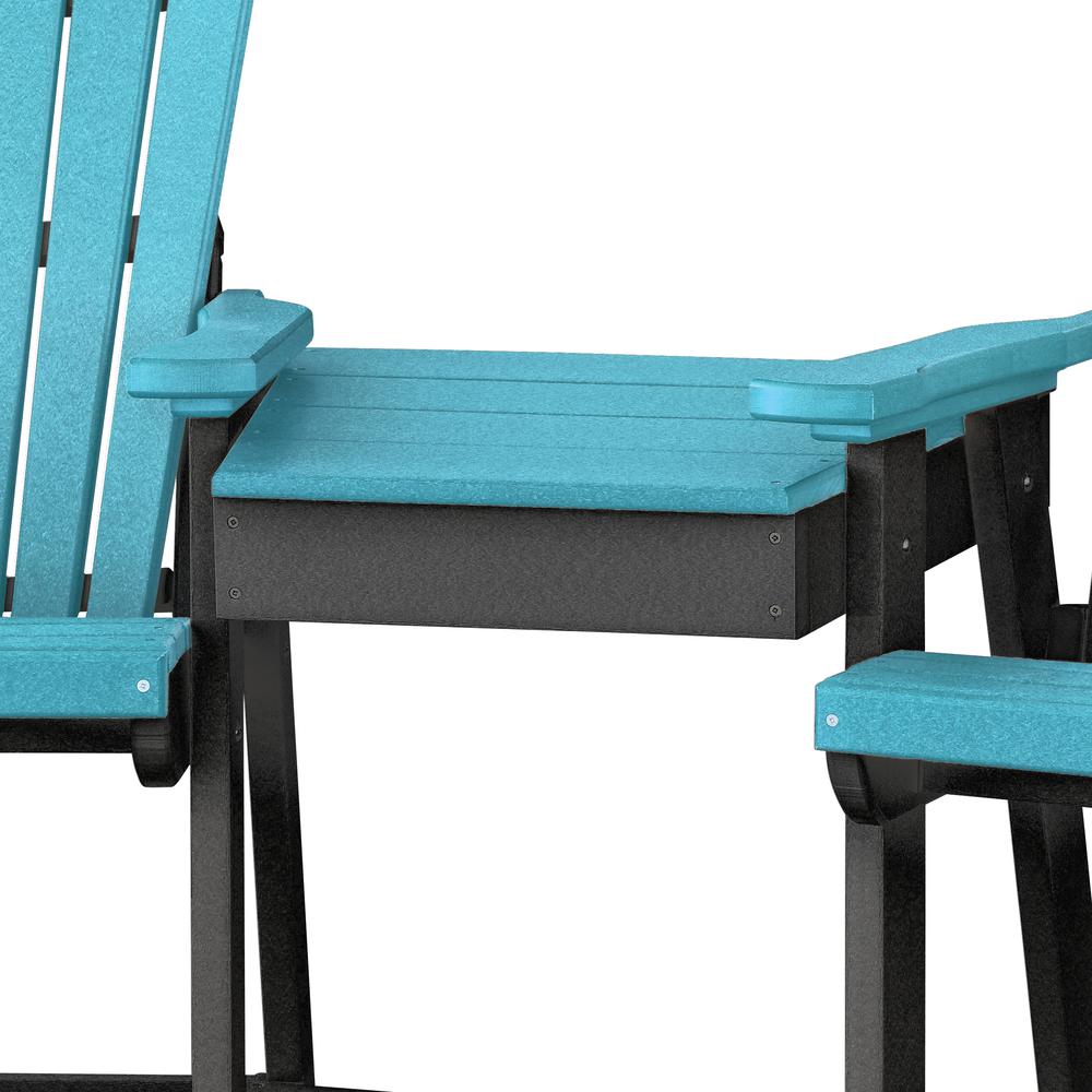 OS Home and Office Counter Height Settee Table Combo in Aruba Blue with a Black Base