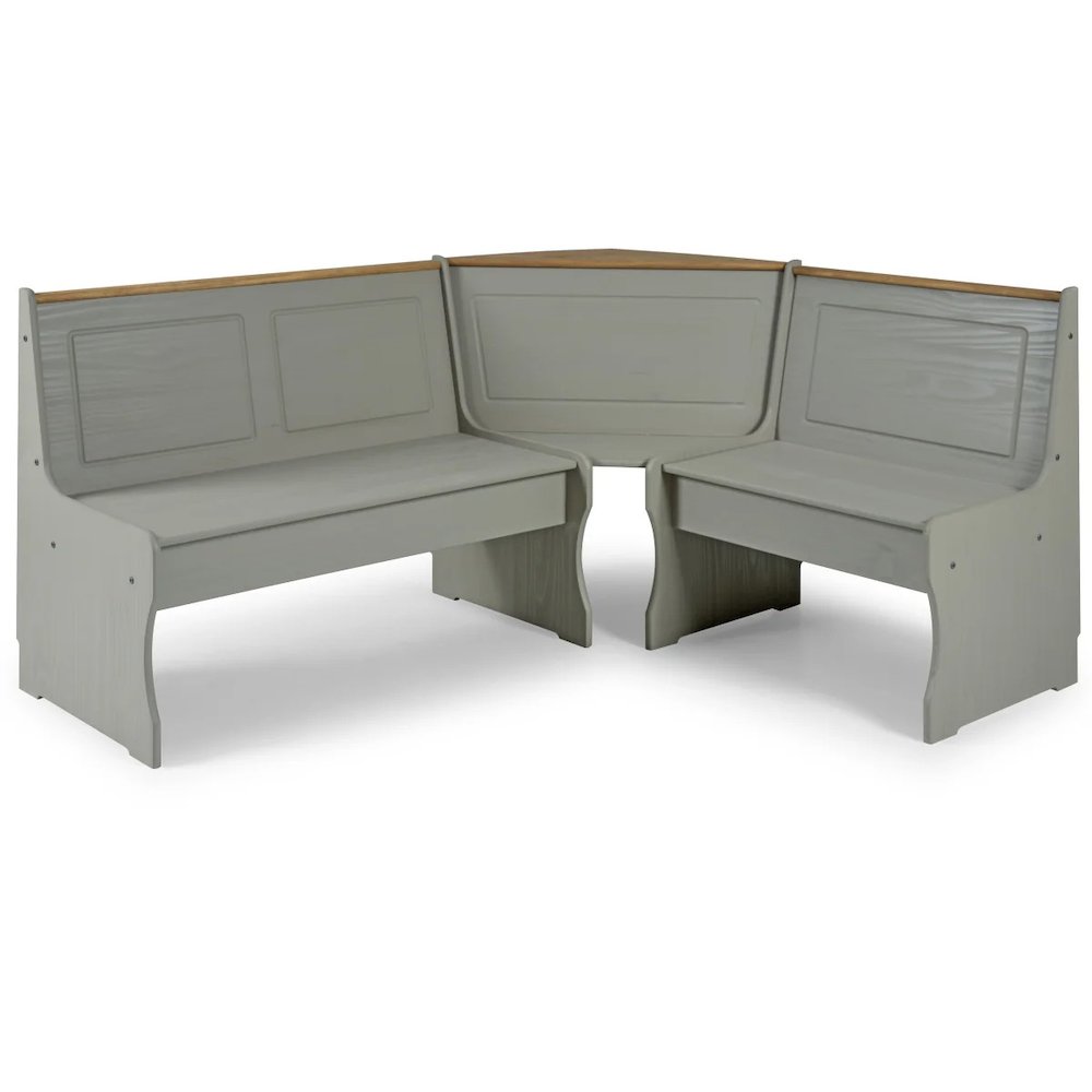 Solid Pine Corner Dining Booth in Corona Gray