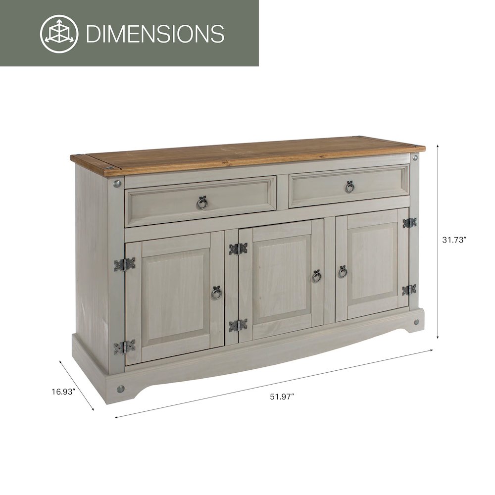 Wood Buffet Sideboard in Corona Gray