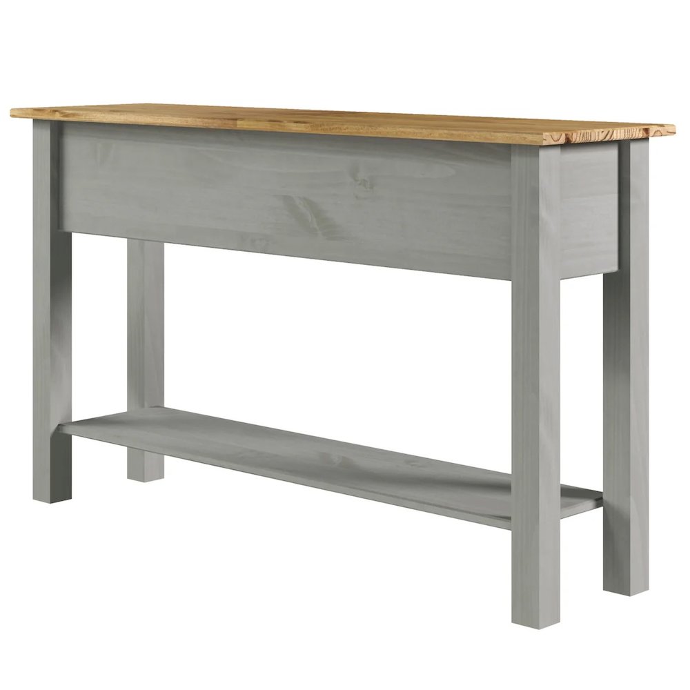 Wood Three Drawer Hall Table Console in Corona Gray