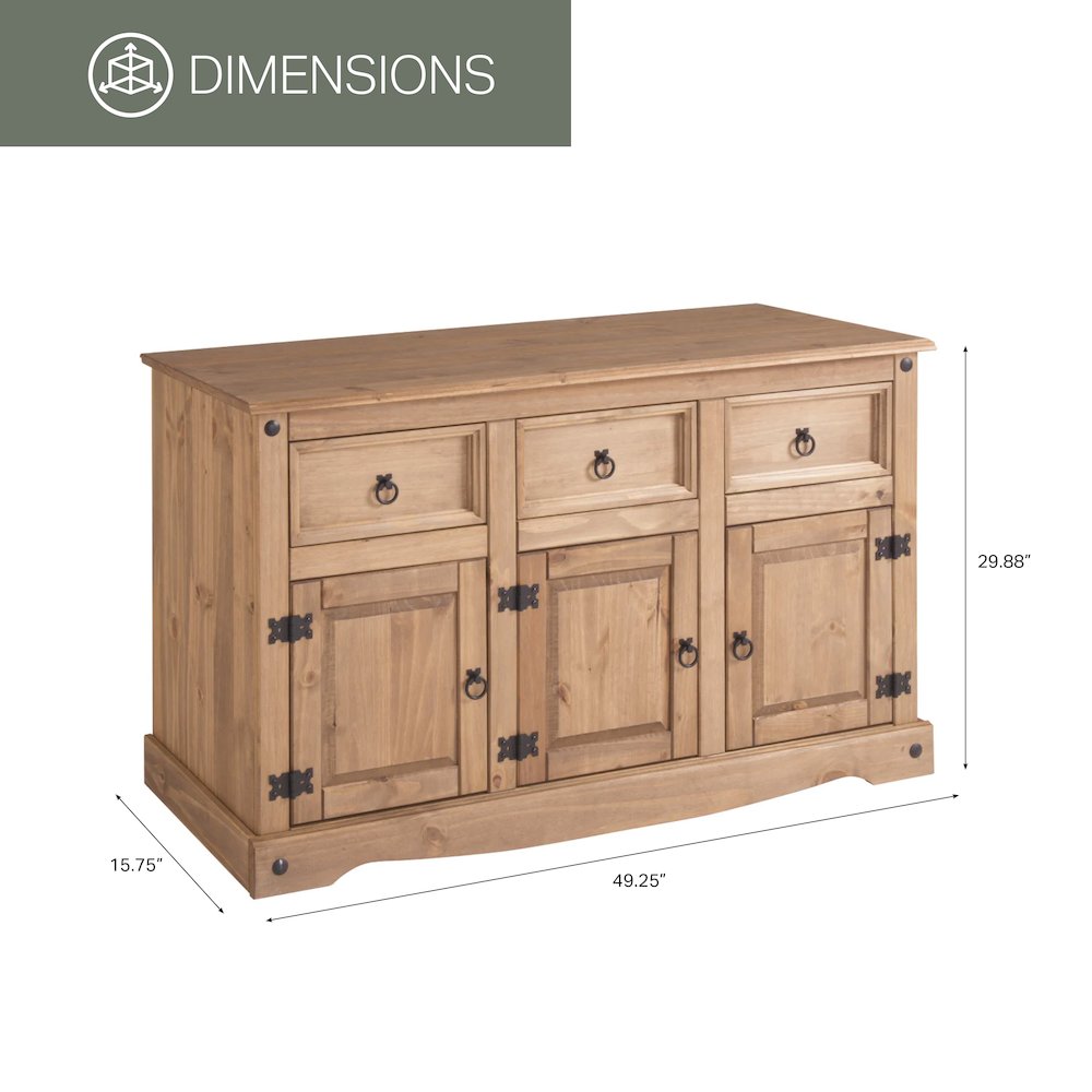 Wood Buffet Sideboard in Corona Brown