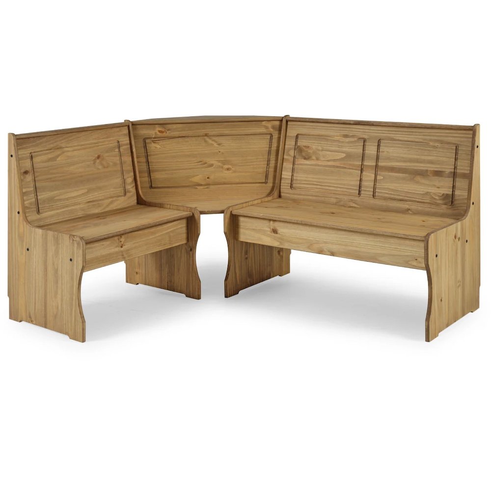 Solid Pine Corner Dining Booth in Corona Brown