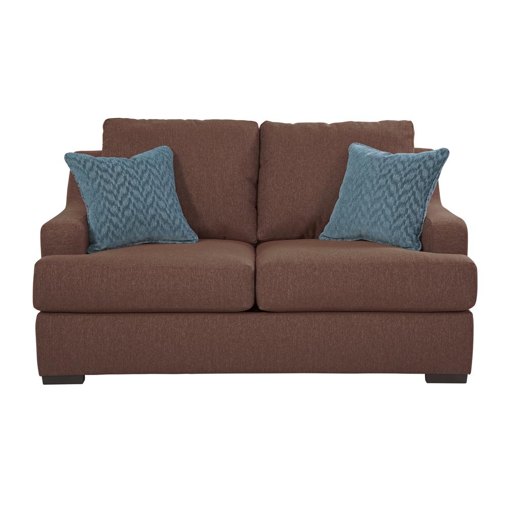 American Furniture Classics Model 8-020-A65V2 Earthtone Cinnamon Sloped Track Arm Loveseat