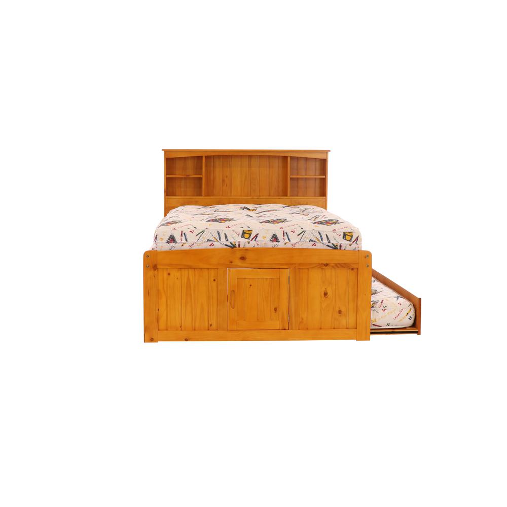 Full Captains Bookcase Bed with 3 drawers and Twin Sized Trundle