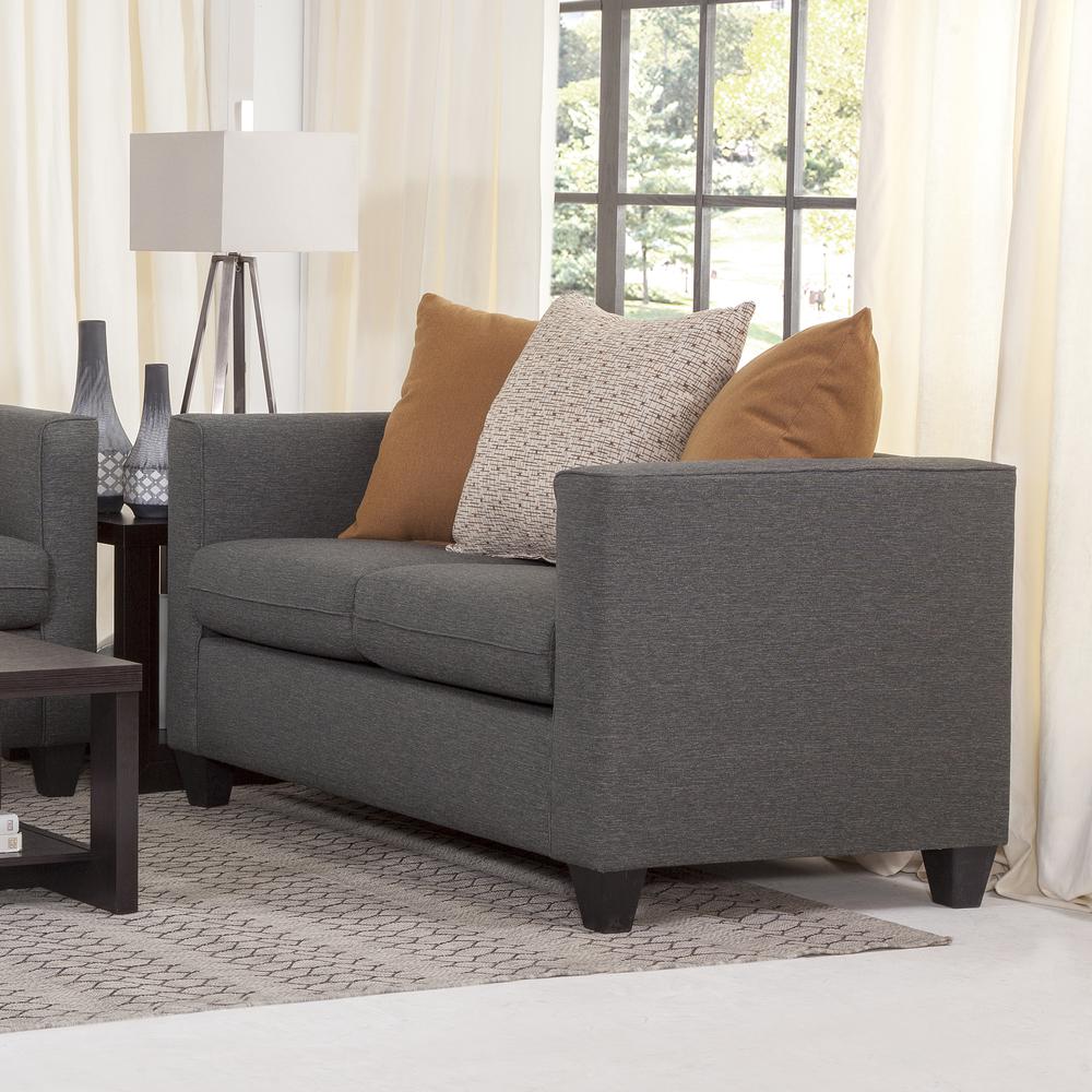 American Furniture Classics Model 8-020-A238V1 Woven Charcoal Scatter Back Loveseat