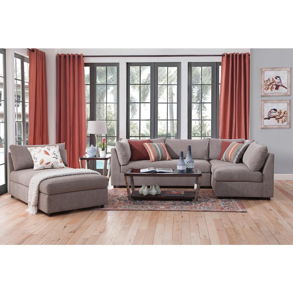 American Furniture L Shaped Sectional Sofa with Chaise and Five Accent Pillows