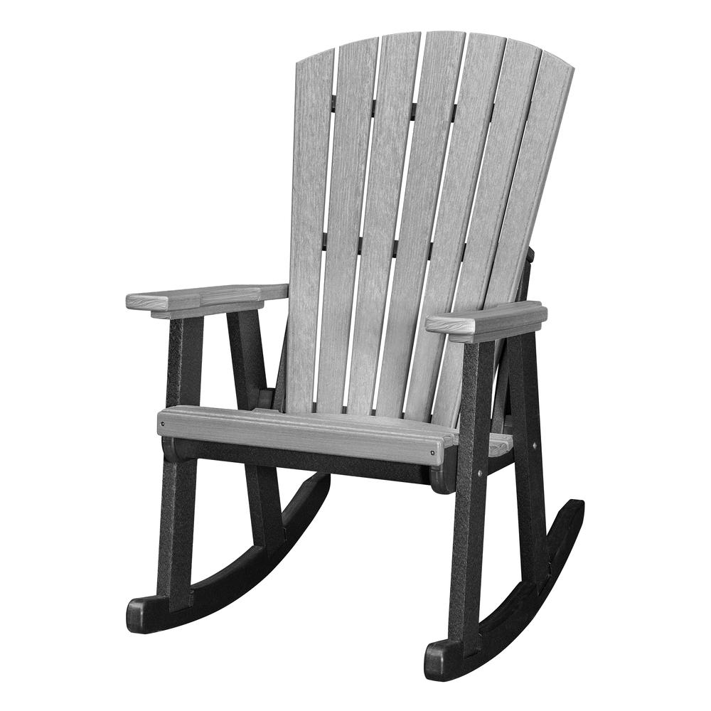 OS Home and Office Rocking Chair in Light Grey with a Black Base