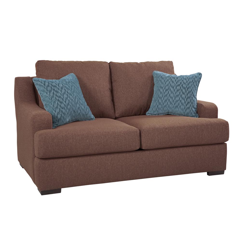 American Furniture Classics Model 8-020-A65V2 Earthtone Cinnamon Sloped Track Arm Loveseat