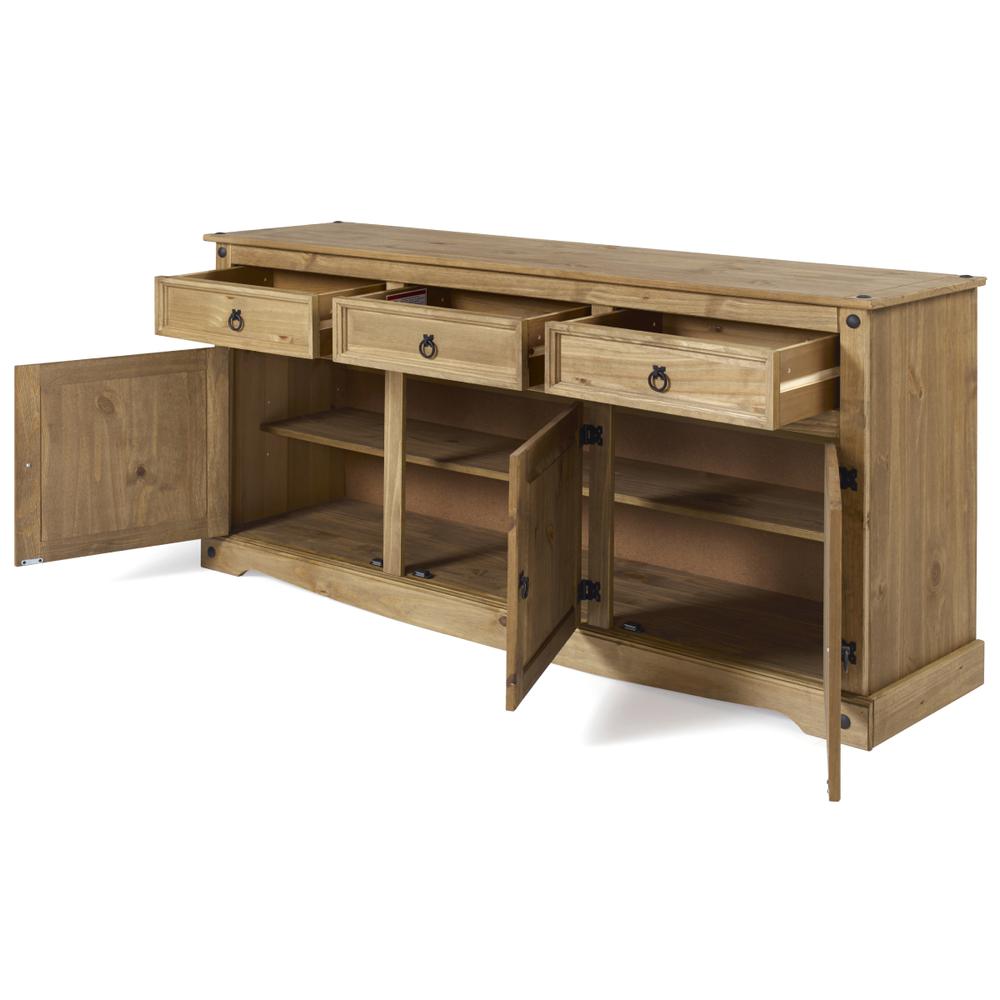 Model COR917 Cottage Series Wood Buffet Sideboard in Corona Brown