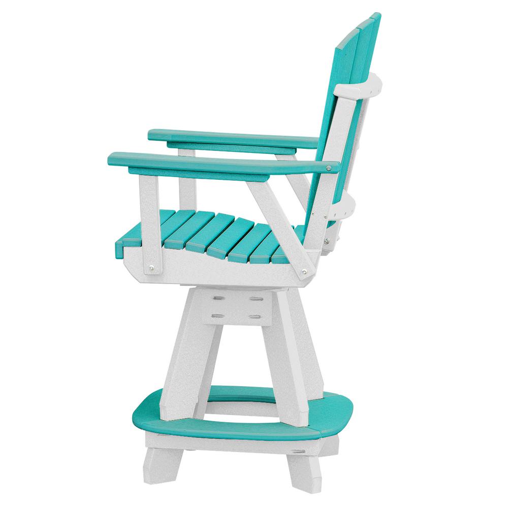 OS Home and Office Model 130-C-ARW Counter Height Swivel Arm Chair in Aruba Blue on a White Base