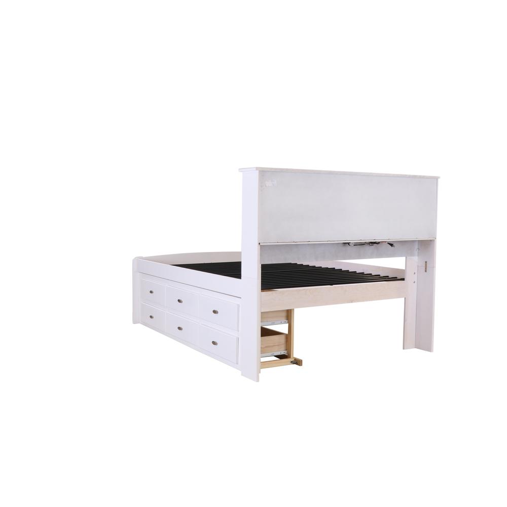 Solid Pine Full Sized Captains Bookcase Bed with 6 spacious under bed drawers