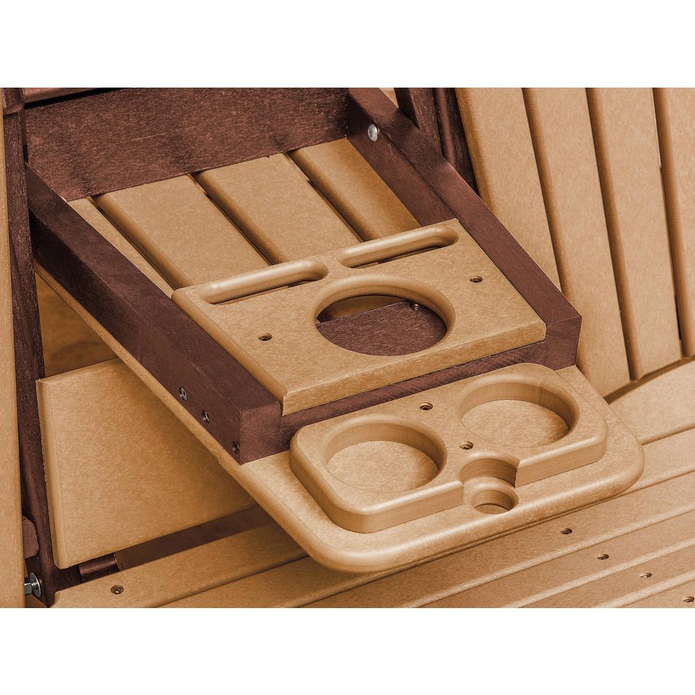 Two Seat Fan Back Glider with Drop Down Table/Cup Holder in Cedar