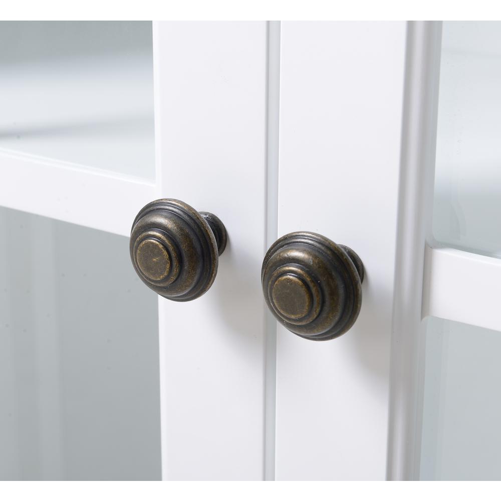 White Glass Door Accent and Display Cabinet